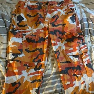 Orange cargo pants